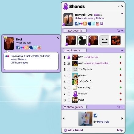All social Networks on your Desktop with 8hands