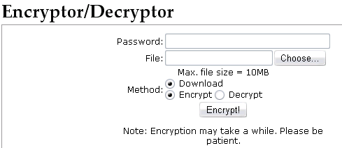 Encrypt & Decrypt Files Online with File-encryptor