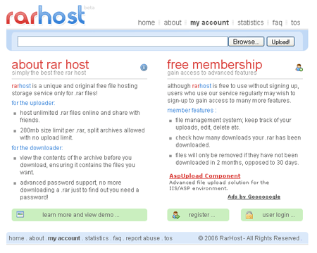 Rarhost - Upload and share rar Files