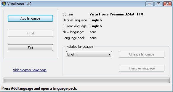 How To Change Vista Language
