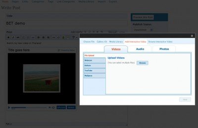 Upload and import videos on Wordpress Blog