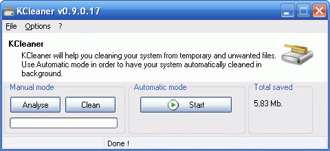 Clean your Computer hard disk with KCleaner