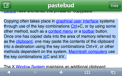Copy and Paste Trick iPhone  & iPod Touch