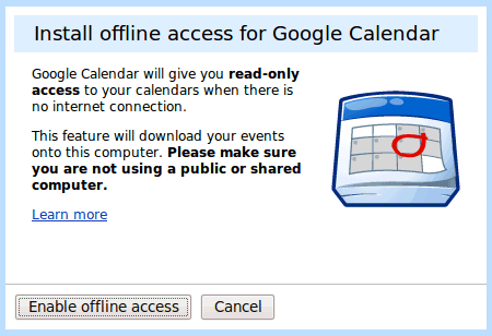 Google Offline Calendar