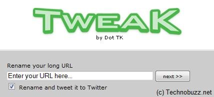 Create World Shortest URLs with TweaK Create World Shortest URLs with TweaK