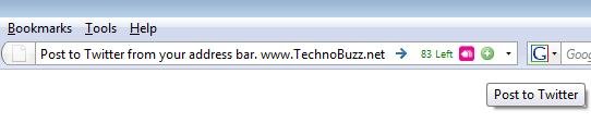 Post to Twitter from the Firefox address bar : TwitterBar