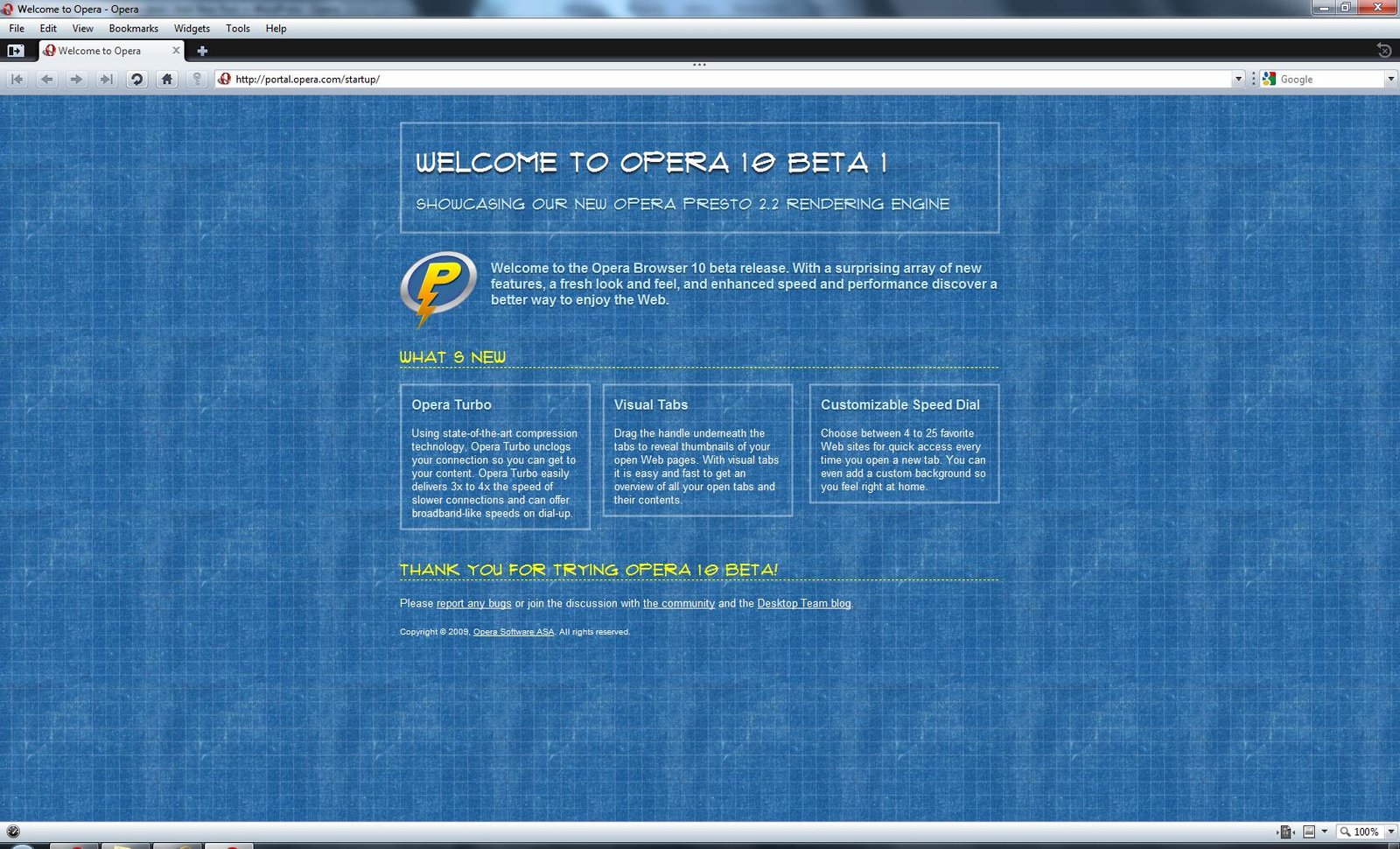 Opera 10 Beta Screenshots with Download Links