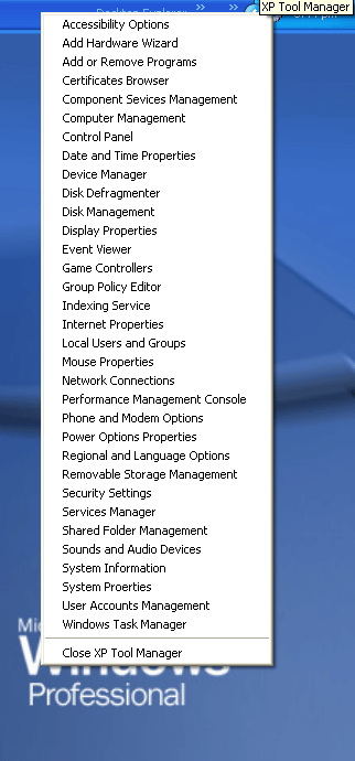 Organize system management tools of Windows XP with XP Tool Manager Organize system management tools of Windows XP with XP Tool Manager