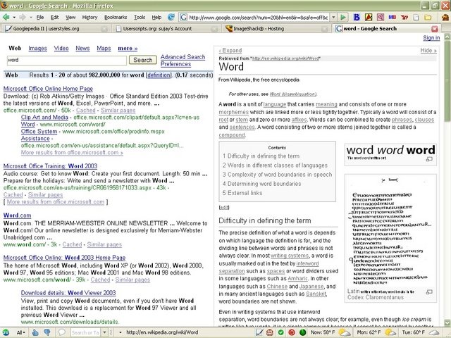 Google Search, Wikipedia, Googlepedia