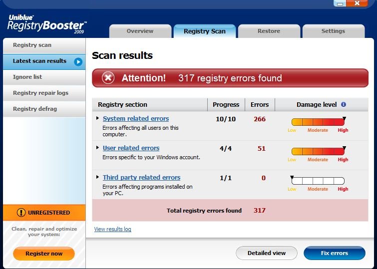 Windows 7 Repair & Optimize tool Registry Booster 2009