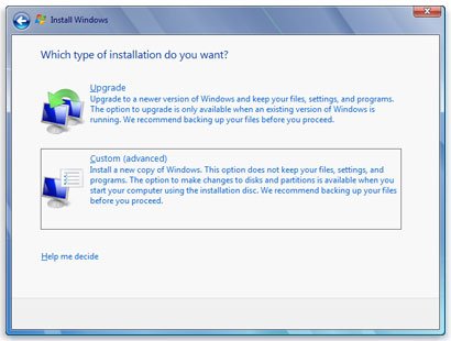 Upgrade Vista to Windows 7