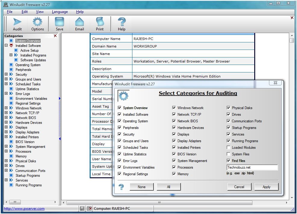 PC audit, software configuration, audit report, WinAudit, audit, configuration