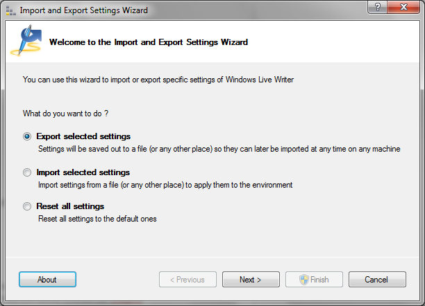 Windows Live Writer Import/Export Wizard Tool