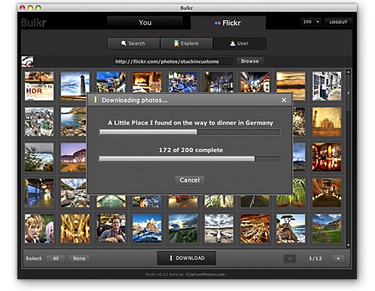 flickr, photos, downloader, bulkr, bulk, batches, backup, mac, windows, linux