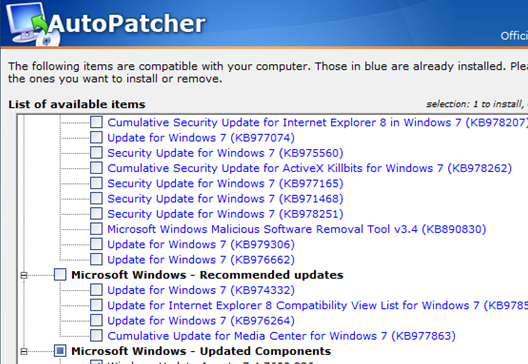 AutoPatcher Updater, Windows 7, OFfline Update