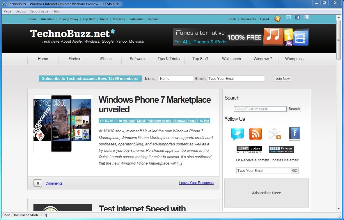 Download Internet Explorer 9 Platform Preview