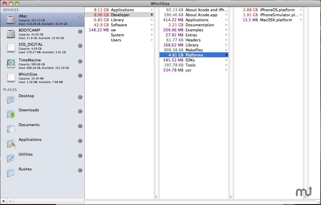 Clean Disk Space of MAC with WhichSize
