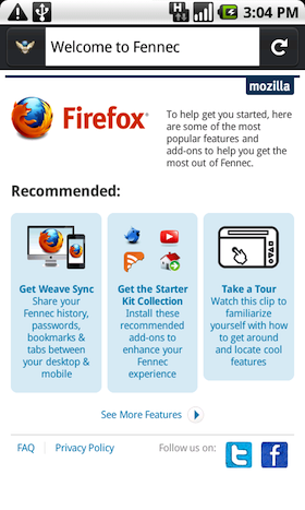 Download Firefox Fennec browser for Android pre-alpha build