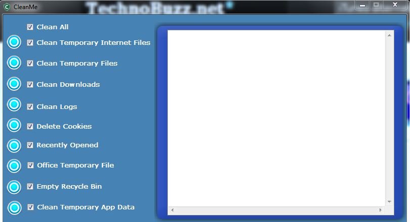 CleanMe Cleans all temporary files on your PC