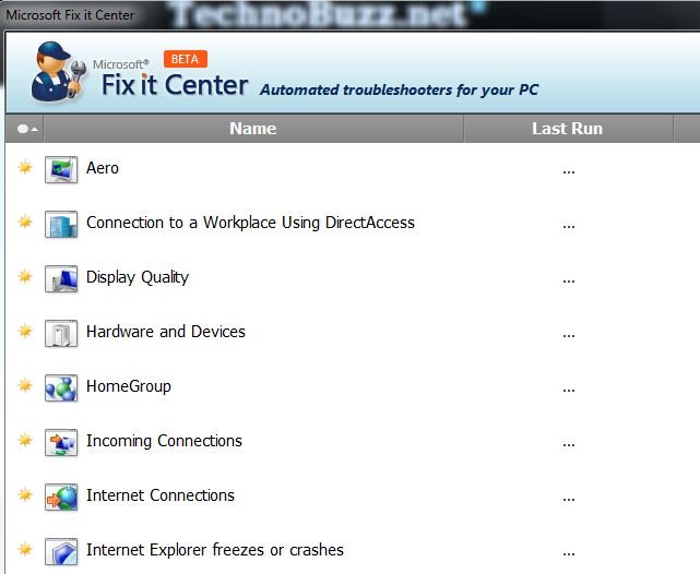 Detect & repair basic PC problems with Microsoft Fix It Center