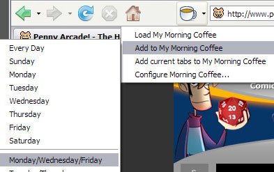 Organize your favorite websites with Morning Coffee
