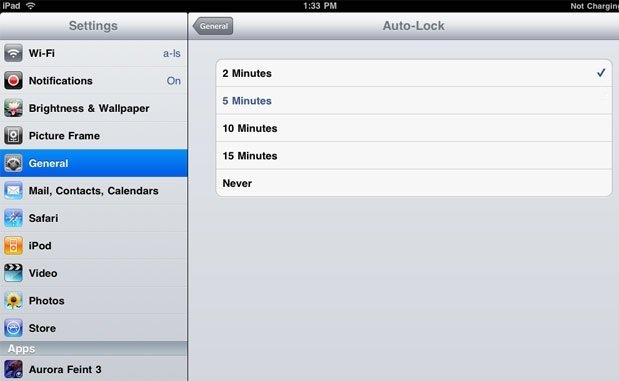 Set Shorter Auto-Lock Time
