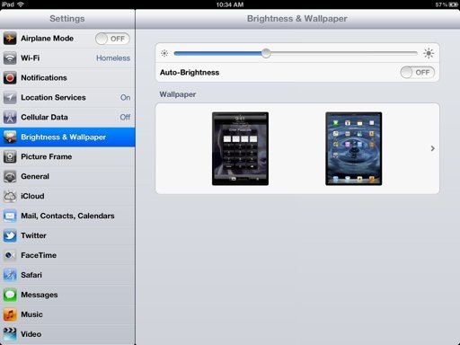 iPad Adjust Brightness