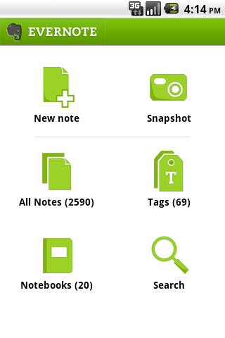 Evernote Android app
