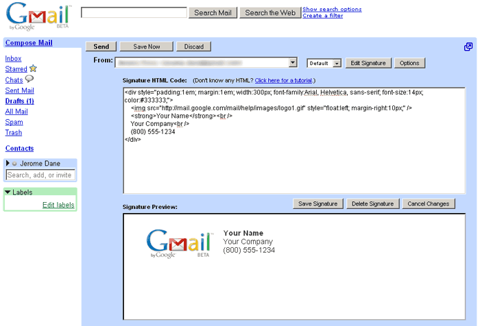 Add multiple HTML signatures into your Gmail emails