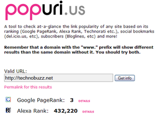 Check Your Link Popularity by popuri