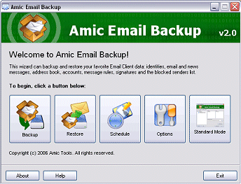 Backup your email database with Amic Email Backup