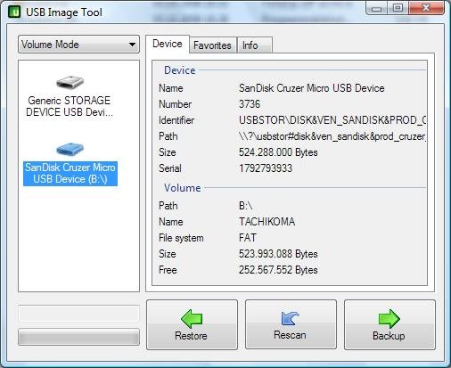 Backup and restore your USB drives