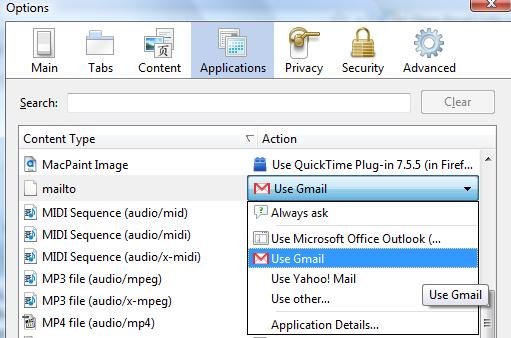 Open Email Links With Gmail & Yahoo in Firefox