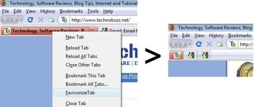 Shrunk the Firefox tabs with FaviconizeTab