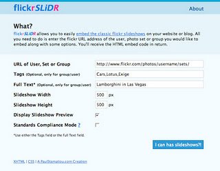 flickrSLiDR – Embed the classic flickr slideshows
