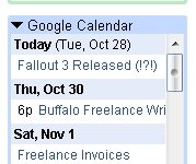 Google Calendar and Docs Gadgets for Gmail
