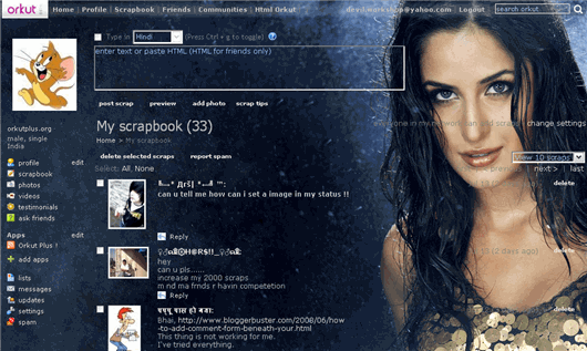 Orkut Themes for Bollywood Lovers
