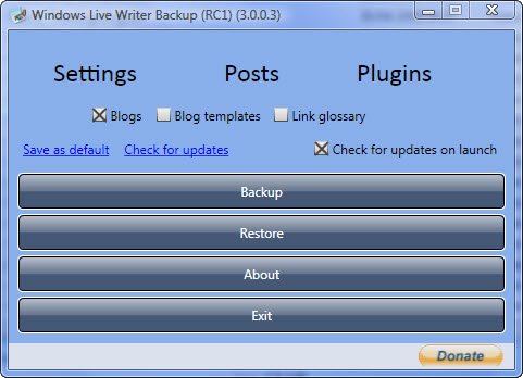 BackUp Restore Windows Live Writer