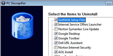Remove promotional products from a new PC