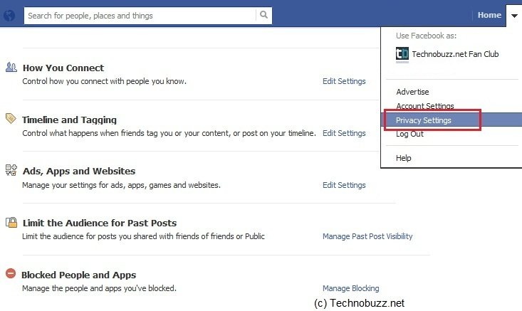 Facebook privacy Settings