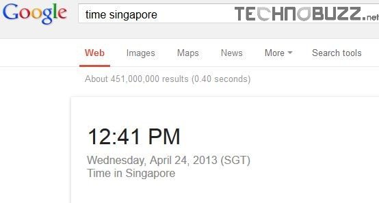 Check TIme in Google Search