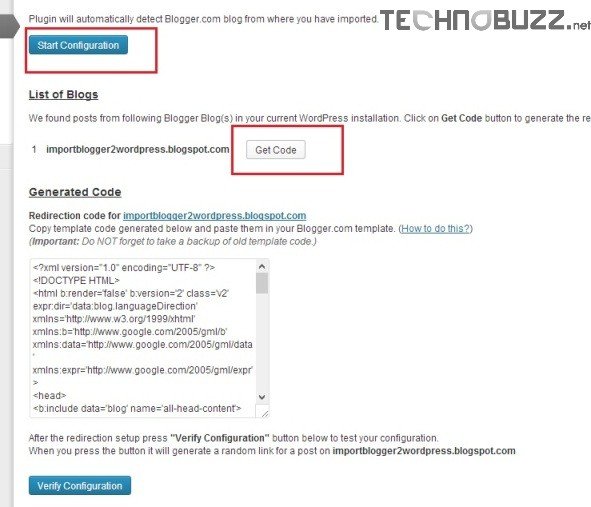 Blogger to WordPress Redirection Code