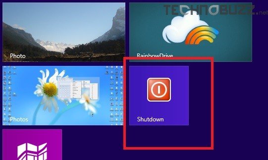 Windows 8 Shutdown button On Start Screen