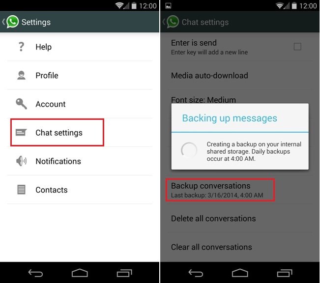 Backup WhatsApp Messages