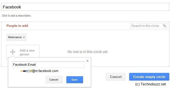 Add Facebook Email to Google Plus Circles