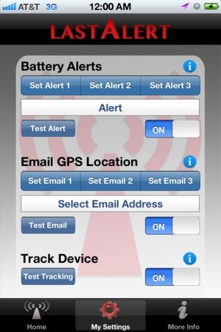 Last Alert Battery Settings Last Alert Battery Settings