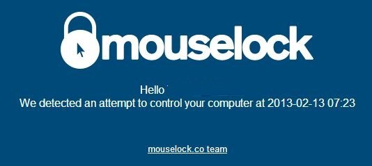 MouseLock Email Alert