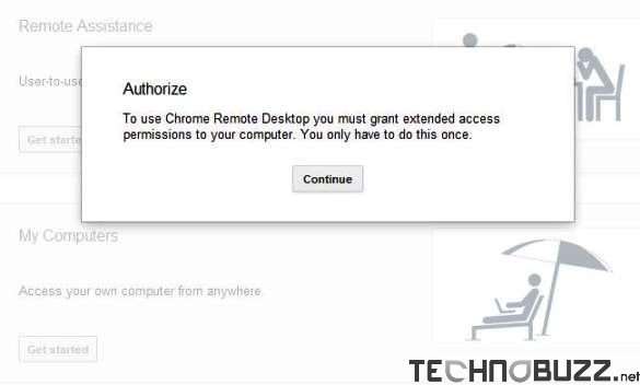Authorize Chrome Remote Desktop