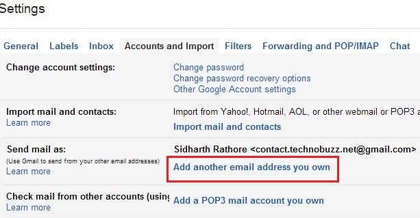 Add another email address you own