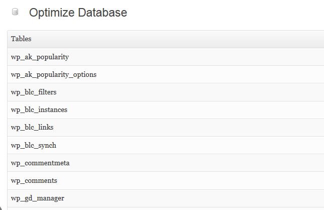 Optimize Database
